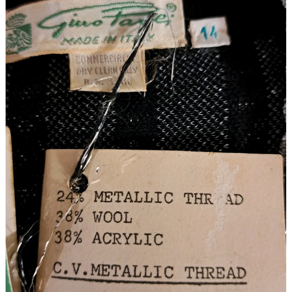 Vtg w/tags Gino Paoli Metallic Cardigan Italian Handknit Fashion Old Money - Picture 3 of 6